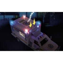 Playmobil 70936 Ambulancia de Rescate US con Luces y Techos Desmontables, Incluye Doctora y Paramédicos para Niños +4 Años