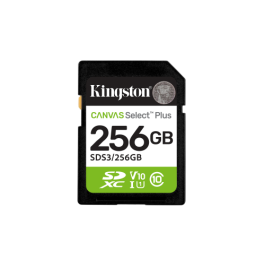 Kingston SDS3/256GB Tarjeta SDXC Canvas Select Plus 256 GB 150 MB/s UHS-I U1 C10 V10 para Full HD 1080p Resistente