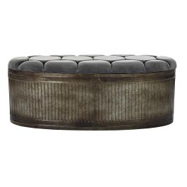 DKD Home Decor Descalzadora Loft Gris Metal y Poliéster 42x47x117 cm Altura Asiento 47 cm DKD Home Decor Descalzadora Loft Gris Metal y Poliéster 42x47x117 cm Altura Asiento 47 cm