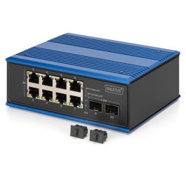 Digitus Switch Industrial PoE Gigabit Ethernet 8+2 Puertos No Administrado IP40 Montaje Carril DIN