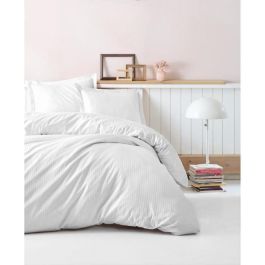 ASI8684282406006 Juego de cama blanco, 100% algodón satén, 1 funda nórdica 220x240 cm y 2 fundas de almohada 60x60 cm