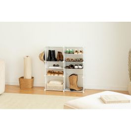 Newlux Cube c6 - Zapatero Modular 24 Pares Blanco 83x32x95cm con 6 Cubos y Puertas Abatibles