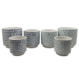 Macetero Urban DKD Home Decor Blanco Azul Marino 14 x 14 x 14 cm Set de 3 (8 Unidades) Precio: 92.50000001. SKU: B1FJ78GA8B