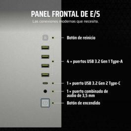 CORSAIR CC-9011285-WW Caja PC Torre Media 6500X, Aluminio Blanco/Gris Satinado