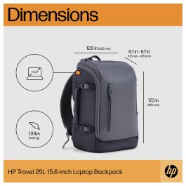 HP Mochila para portátil de 25 litros, 15.6 pulgadas, Gris Hierro