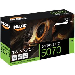 Inno3D RTX 5070 Twin X2 OC 12GB GDDR7 - Tarjeta Gráfica NVIDIA GeForce con 2 Ventiladores PCI Express 5.0