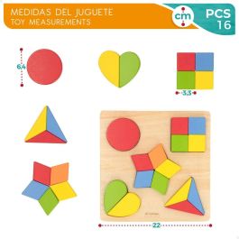 Puzzle Infantil de Madera Woomax Formas + 12 Meses 16 Piezas (6 Unidades)