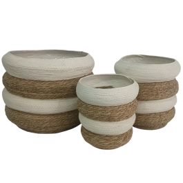 DKD Home Decor Macetero Urban Bicolor Fibra 39x39x40 cm Set de 3 para Decoración del Hogar Precio: 66.89000032. SKU: B17P4RJKYW