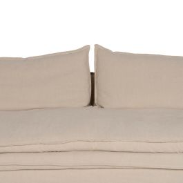 Sofá 3 Plazas Crema Tejido-Madera 210 X 97 X 89 cm