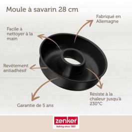 Zenker ZEN1701993927740 - Set de Moldes Kouglof y Savarin Metálicos Negros, 25 cm y 28 cm