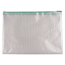 Q-connect Bolsa Multiusos Malla DIN A4 con Cremallera Verde