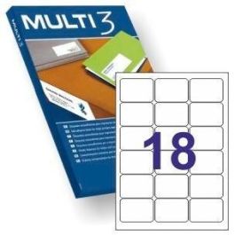 Multi-3 Etiquetas Adhesivas 63,5x46,6 mm Inkjet-Láser C-Romos 18 X 100H Blanco Precio: 6.69000046. SKU: S8413456