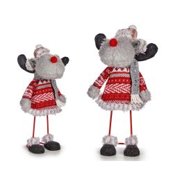 Reno Navideño Gorro Rayas 40 cm Krist+ - Gris, Rojo, Blanco (24 Unidades) Precio: 181.5. SKU: B127Q5XSJL