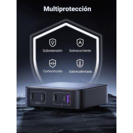 Ugreen Nexode Cargador Rápido de Escritorio 100W con 1 USB-A, 3 USB-C y Tecnología GaN - Gris