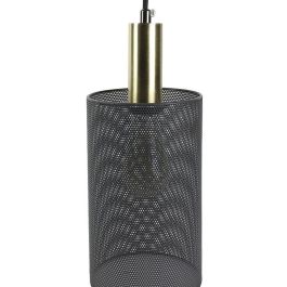 Home Deco Light Lámpara Colgante Bistrot Indus Cilíndrica Pantalla Perforada Gris Diámetro 15 cm Altura 24 cm