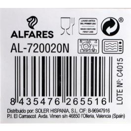 Alfares Fuente Redonda Japonesa Nomi 20.3 cm Diámetro, 2.5 cm Altura, 3 Decoraciones, Color Negro (18 Unidades)
