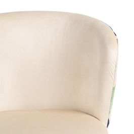 Silla Abstracto Verde-Beige Tejido-Metal 58 X 52 X 77 cm