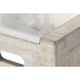 DKD Home Decor Barra de Cocina Moderna de Mármol y Madera de Mango, Set 3 Piezas con Taburetes, Blanco Natural 112x40x96 cm DKD Home Decor Barra de Cocina Moderna de Mármol y Madera de Mango, Set 3 Piezas con Taburetes, Blanco Natural 112x40x96 cm
