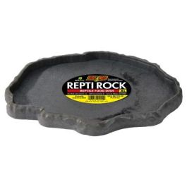ZooMed Repti Rock Comedero para Reptiles Mediano - Bordes Bajos, Superficie No Porosa y que No Almacena Bacterias 18,5x14,5 cm