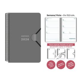 Agenda Anual (2026) Senfort Mini Espiral Tapa Pp Con Goma 90X135 S/V Gris Precio: 7.58999967. SKU: B1AVX83RPZ