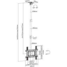 Equip 650321 Soporte de Techo para TV 32"-70" (81.3-177.8cm) 50kg, Inclinable 5-25°, Negro