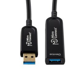 MicroConnect Cable USB 3.2 Gen 2 A Óptico Activo Premium de Fibra Óptica, Extensión 25m, 10 Gbit/s para Impresoras, Escáneres
