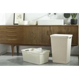 Curver Cofre de Lavandería Yute 58 L - Beige para Ropa Sucia y Almacenamiento del Hogar
