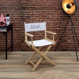 Home Deco Factory Silla Director plegable "Artiste" de madera y tela, altura asiento 43cm, medidas 54x40x87cm, soporta 110kg Home Deco Factory Silla Director plegable "Artiste" de madera y tela, altura asiento 43cm, medidas 54x40x87cm, soporta 110kg