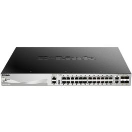 D-Link DGS-3130-30PS Switch Gestionado L3, 24 Puertos Gigabit, 4 SFP+, PoE+, 370W, Montaje en Rack