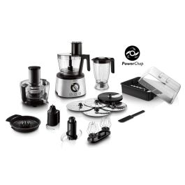 Philips HR7778/00 Procesador de Alimentos 6 en 1, 1300 W, 3,4 L, Acero Inoxidable, Tecnología PowerChop, Recipiente 3,4 L y Batidora 2,2 L