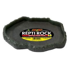 ZooMed Repti Rock Comedero para Reptiles Mediano - Bordes Bajos, Superficie No Porosa y que No Almacena Bacterias 18,5x14,5 cm