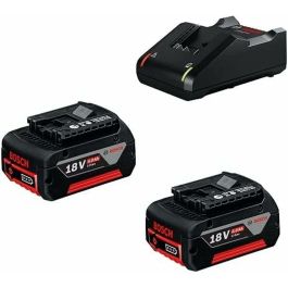 Bosch Professional Batería y Cargador GAL 18V-40 Kit con 2 Baterías 18V 4.0Ah Li-ion, Carga Rápida para Sistema Professional 18V