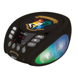 Lexibook Harry Potter Reproductor de CD Bluetooth con Efectos de Luz Multicolor para Niños, Compatible con CD/CD-R/CD-RW, Bluetooth 5.0, Altavoces 3W x 2