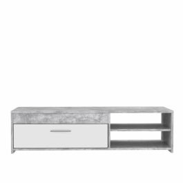 PILVI Mueble de televisión moderno - Hormigón blanco y gris claro - An 120 x P 42,1 x Al 31,8 cm PILVI Mueble de televisión moderno - Hormigón blanco y gris claro - An 120 x P 42,1 x Al 31,8 cm