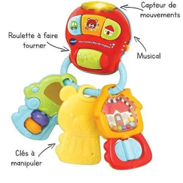 Vtech Baby Mi Sonajero Mágico Pequeñas Llaves Bebé con Detector de Movimiento, Sonidos, Frases y Luces