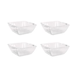 La Mediterranea Set 4 Boles Cuadrados Vidrio 9 x 9 x 4 cm "Anubis" (18 Cajas)