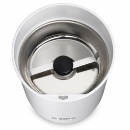 Bosch TSM6A011W Molinillo de Café Eléctrico 180W, 75g Granos, Acero Inoxidable, Molido Fino, Blanco