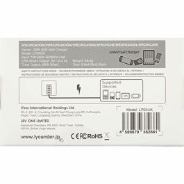 Enchufe de Alimentación Lycander LPS4UK Inglés USB (Reacondicionado A+)