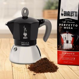 Cafetera Italiana Bialetti Moka Negro Aluminio Cafetera Italiana Bialetti Moka Negro Aluminio
