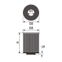 Green Filters Filtro Universal B10.70 (D1/L1: 70mm, D2/L2: 120mm, H: 150mm) Inox