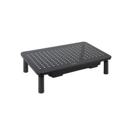 TooQ TQMR087 Soporte Elevador Multiusos para Monitor y Portátil con Cajón Negro Ergonómico Altura Ajustable hasta 20kg