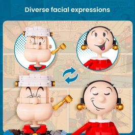 Popeye & Olivia Kit de Construcción PANTASY 1500 Piezas, 33cm, Requiere Montaje