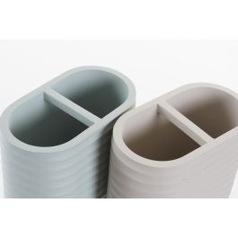 DKD Home Decor Vaso Scandi de Resina Beige Verde, Juego de 4 Vasos, 7x11x13 cm, 1 kg, Apto para Lavavajillas DKD Home Decor Vaso Scandi de Resina Beige Verde, Juego de 4 Vasos, 7x11x13 cm, 1 kg, Apto para Lavavajillas