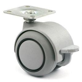 Q&Q ONIX PL Rueda Giratoria con Freno Ø50mm, Soporte Poliamida, Banda Rodadura Goma, Carga 40kg, con Placa, Aro Central Negro, Gris Precio: 3.50000002. SKU: B1HDTJ4G8T