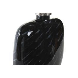 DKD Home Decor Jarrón Moderno Negro de Cristal y Aluminio con Tapa 14x48x28 cm