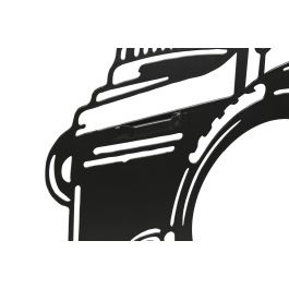 DKD Home Decor Decoración de Pared Vintage Metal Negro Espejo 45 x 30 x 1 cm (2 Unidades)