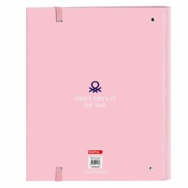 Benetton Carpeta 4 Anillas "Vichy" Recambiable 27x32x3,5cm Poliéster Rosa Claro