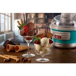 Ariete 643/01 Heladera Eléctrica Party Time Azul 1.5L para Hacer Helados Caseros