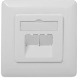 Digitus Toma de Red CAT 6A Clase EA, Apantallada, Empotrada, 2x RJ-45, 1 Módulo, Blanca