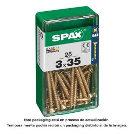 Spax 4081020300351 Tornillo Madera Rosca Completa Cabeza Plana Yellox 3,0x35mm Ranura Cruz Z1 Caja 25 Unidades Precio: 2.78999985. SKU: S7913863